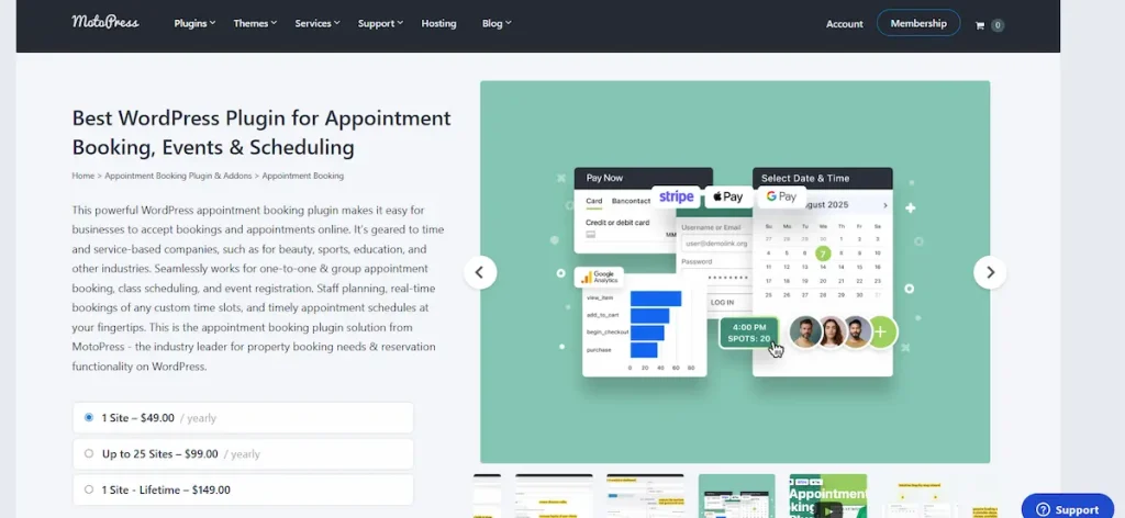 MotoPress Appointment Booking plugin
