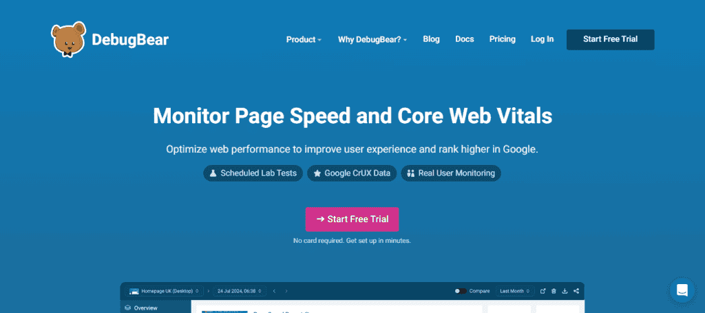 DebugBear-Monitor Page Speed and Core Web Vitals