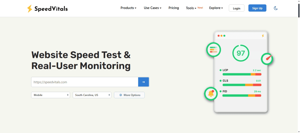 SpeedVitals - Website Speed Test & Monitoring