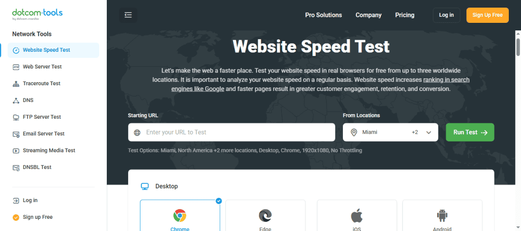 Website Speed Test - Dotcom-Tools