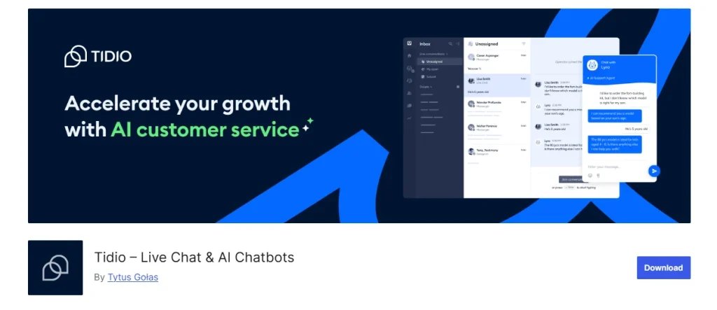Tidio-Live-Chat-AI-Chatbots-WordPress-plugin